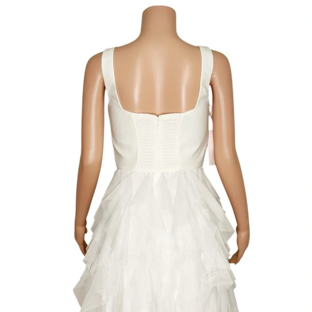 BHLDN Jada Tiered Tulle Midi Dress, White, Small - Picture 12 of 14